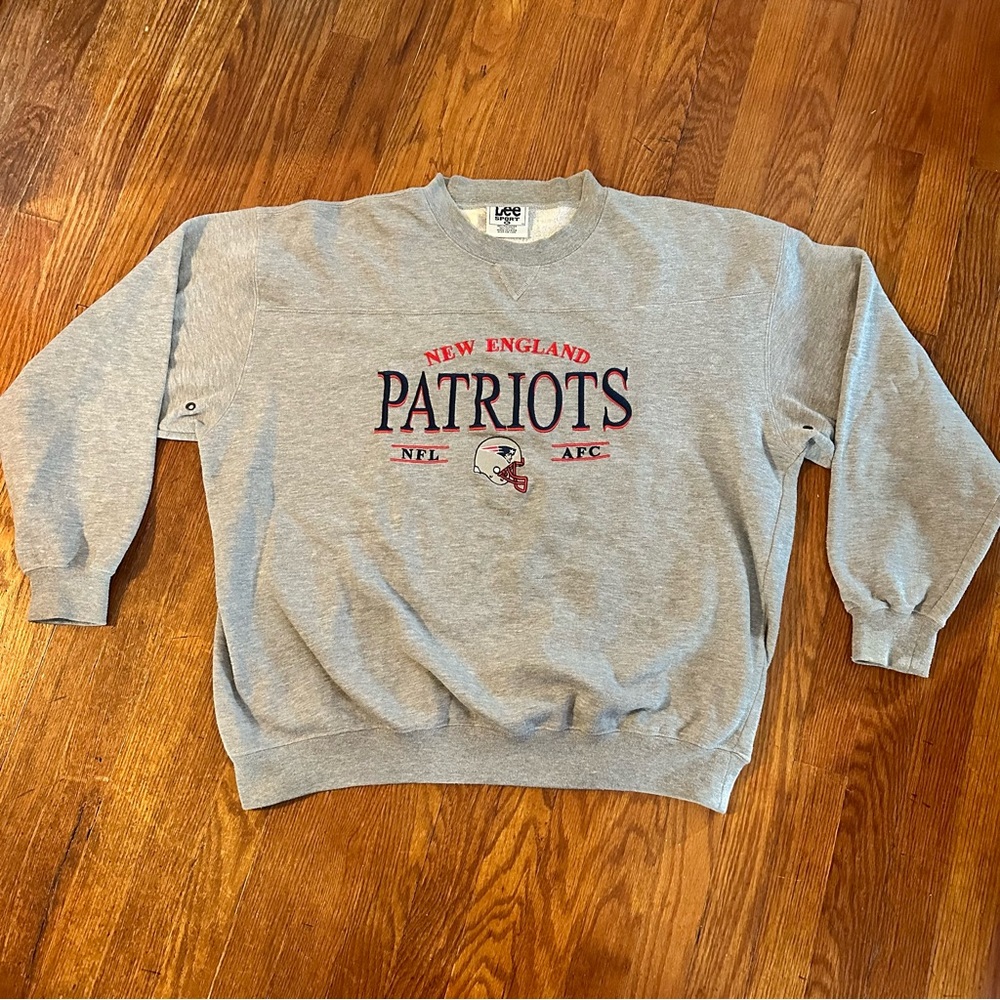 Vintage VTG New England Patriots Football Stitched Crewneck Sweatshirt Pullover